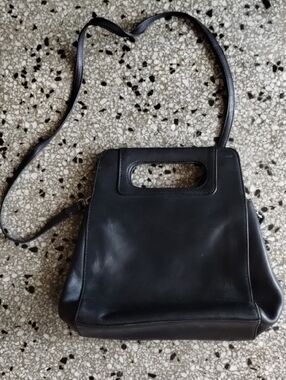 Black Kenneth Cole Women’s Leather Tote Bag with Detachable Strap